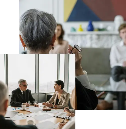 Images of board room meetings